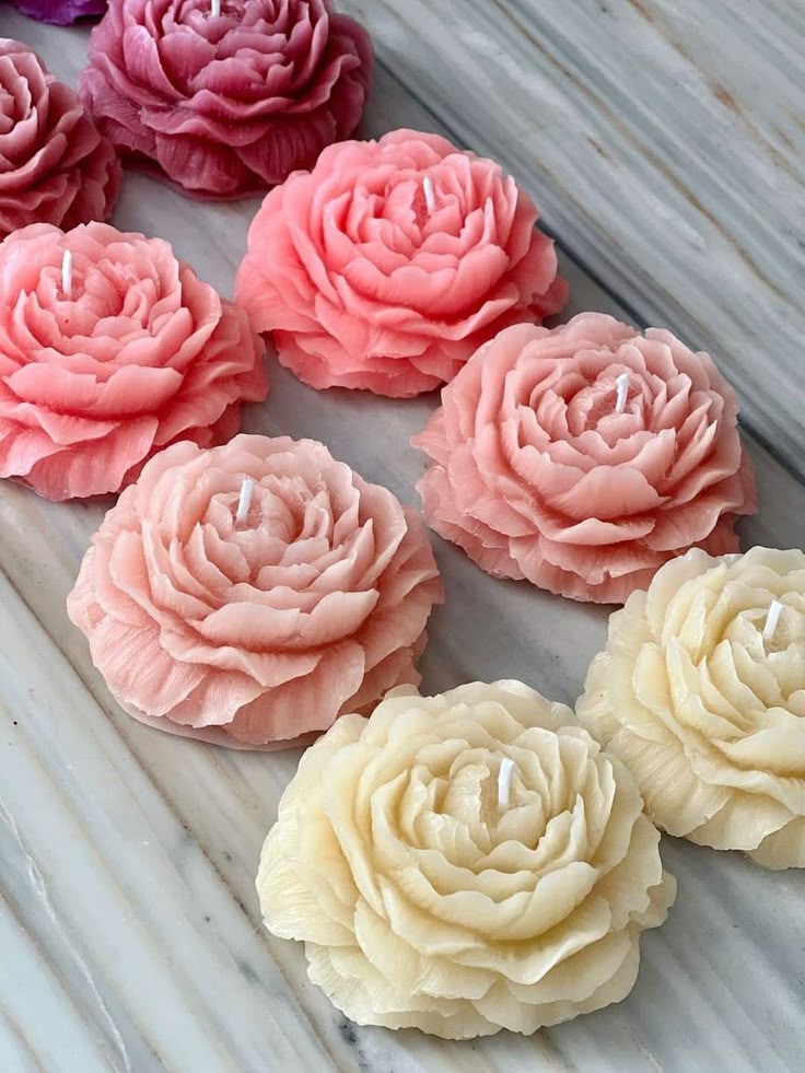 Peony Flower Candle